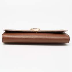 Pre Owned Yves Saint Laurent Brown Leather Cabas Chyc Clutch