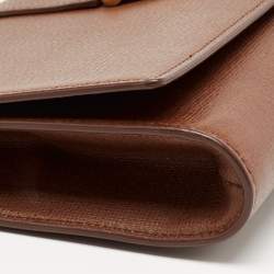 Pre Owned Yves Saint Laurent Brown Leather Cabas Chyc Clutch