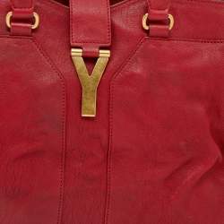 Pre Owned حقيبة يد توتس سان لوران كاباس شيك جلد أحمر متوسطة