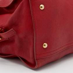 Pre Owned حقيبة يد توتس سان لوران كاباس شيك جلد أحمر متوسطة