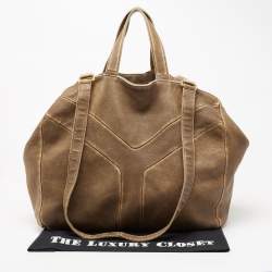 Pre Owned Yves Saint Laurent Brown Leather Shoulder Bag