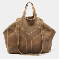 Pre Owned Yves Saint Laurent Brown Leather Shoulder Bag