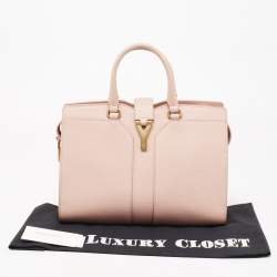 Pre Owned حقيبة يد توتس إيف سان لوران واي لاين كاباس جلد وردي فاتح صغيرة