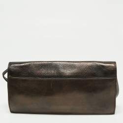 مملوكة مسبقًا Yves Saint Laurent Brown Leather Jeweled Studded Flap Crossbody Bag