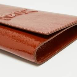 مملوكة مسبقًا Yves Saint Laurent Rust Patent Leather Belle De Jour Flap Clutch