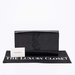 مملوكة مسبقًا Yves Saint Laurent Black Patent Leather Belle De Jour Flap Clutch