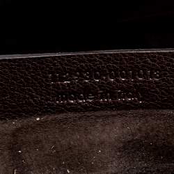 Pre Owned Yves Saint Laurent Dark Brown Suede And Leather Nadja Rose Petal Baguette