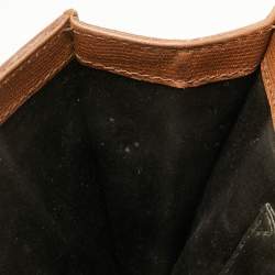 Pre Owned حقيبة كلتش سان لوران شيك جلد بني كبيرة