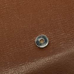 Pre Owned حقيبة كلتش سان لوران شيك جلد بني كبيرة