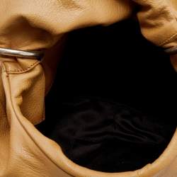 Pre Owned Yves Saint Laurent By Tom Ford Tan Leather Gathered Shoulder Bag