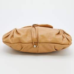 Pre Owned Yves Saint Laurent By Tom Ford Tan Leather Gathered Shoulder Bag