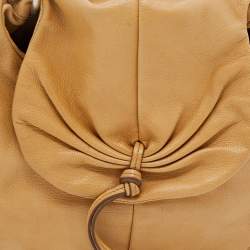 Pre Owned Yves Saint Laurent By Tom Ford Tan Leather Gathered Shoulder Bag