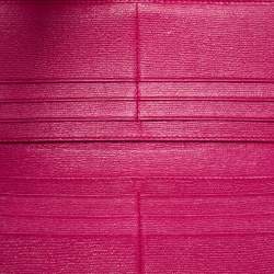 Pre Owned Yves Saint Laurent Fuchsia Leather Y Line Flap Continental Wallet