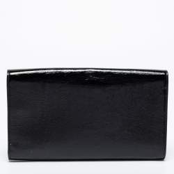 Yves Saint Laurent Black Patent Leather Belle De Jour Flap Clutch