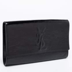 Yves Saint Laurent Black Patent Leather Belle De Jour Flap Clutch