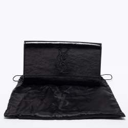 Yves Saint Laurent Black Patent Leather Belle De Jour Flap Clutch