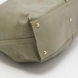 مملوكة مسبقًا Yves Saint Laurent Pale Green/Cream Leather Double Sac Y Tote