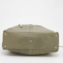 مملوكة مسبقًا Yves Saint Laurent Pale Green/Cream Leather Double Sac Y Tote