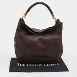 Pre Owned Yves Saint Laurent Brown Leather Roady Hobo