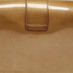 Pre Owned حقيبة كتف إيف سان لوران شيك جلد لامعة ذهبية متوسطة