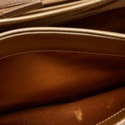 Pre Owned حقيبة كتف إيف سان لوران شيك جلد لامعة ذهبية متوسطة