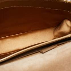 Pre Owned حقيبة كتف إيف سان لوران شيك جلد لامعة ذهبية متوسطة