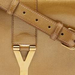 Pre Owned حقيبة كتف إيف سان لوران شيك جلد لامعة ذهبية متوسطة