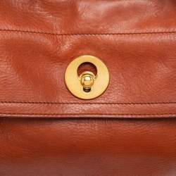 Yves Saint Laurent Brown/Navy Blue Leather and Suede Medium Muse Two Top Handle Bag