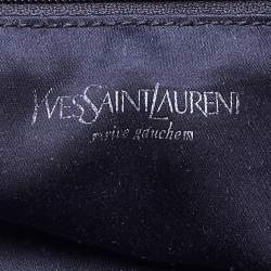 Pre Owned حقيبة يد توتس إيف سان لوران جلد وقش ورباط بيج / بني