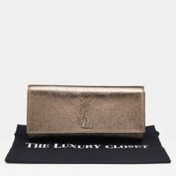 Pre Owned Yves Saint Laurent Metallic Gold Leather Belle De Jour Clutch