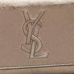 Pre Owned Yves Saint Laurent Metallic Gold Leather Belle De Jour Clutch