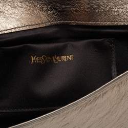 Pre Owned Yves Saint Laurent Metallic Gold Leather Belle De Jour Clutch