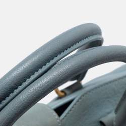 مملوكة مسبقًا حقيبة يد توتس إيف سان لوران كاباس شيك جلد أزرق فاتح  متوسطة