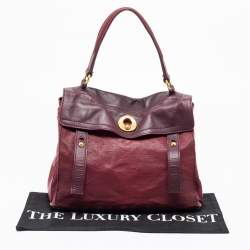 Yves Saint Laurent Burgundy Leather Medium Muse Two Satchel