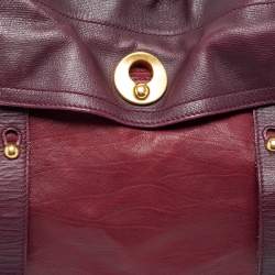 Yves Saint Laurent Burgundy Leather Medium Muse Two Satchel