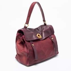 Yves Saint Laurent Burgundy Leather Medium Muse Two Satchel