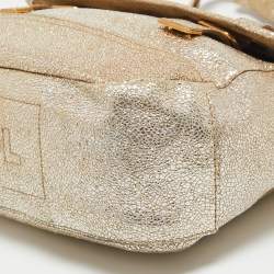 Pre Owned Yves Saint Laurent Metallic Gold Leather Besace Shoulder Bag