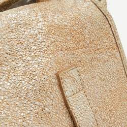 Pre Owned Yves Saint Laurent Metallic Gold Leather Besace Shoulder Bag