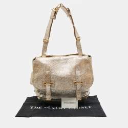 Pre Owned Yves Saint Laurent Metallic Gold Leather Besace Shoulder Bag