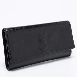 Pre Owned Yves Saint Laurent Black Patent Leather Belle De Jour Flap Clutch