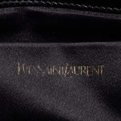 Pre Owned Yves Saint Laurent Black Patent Leather Belle De Jour Flap Clutch