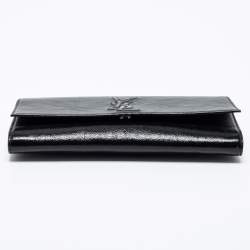 Pre Owned Yves Saint Laurent Black Patent Leather Belle De Jour Flap Clutch
