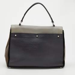 Pre Owned Yves Saint Laurent Tri Color Leather Large Muse Two Top Handle Bag