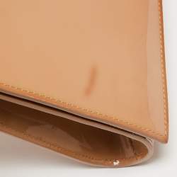 Pre Owned Yves Saint Laurent Beige Patent Leather Belle De Jour Flap Clutch