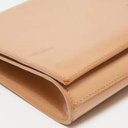 Pre Owned Yves Saint Laurent Beige Patent Leather Belle De Jour Flap Clutch