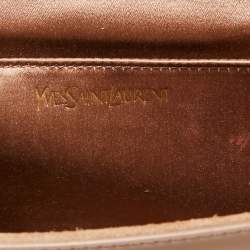 Pre Owned Yves Saint Laurent Beige Patent Leather Belle De Jour Flap Clutch