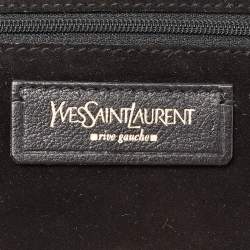 Pre Owned Yves Saint Laurent Black Leather Flap Top Handle Bag