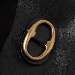 Pre Owned Yves Saint Laurent Black Leather Flap Top Handle Bag