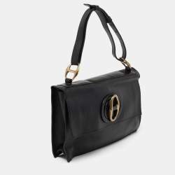 Pre Owned Yves Saint Laurent Black Leather Flap Top Handle Bag