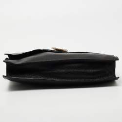 Pre Owned Yves Saint Laurent Black Leather Flap Top Handle Bag